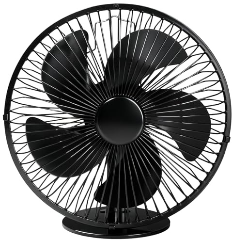 Perfirefan Log Burner Fan with Guard - 5-Blade Ultra Quiet Heat Powered Stove Fan - Log Burner Accessories - Auto-Operated for Even Heat Circulation