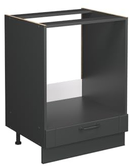 Vicco Herdumbauschrank Fame-Line, Dunkelgrau, 60 cm, AP Anthrazit, zur Kombination mit weiteren Modulen der Fame-Line Serie