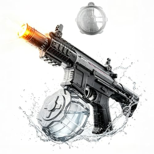 Pistolet à Eau Électrique Puissant, Water Gun 300 ML avec Effet Flash, Enfant Cadeau Garçon, Pistolets et Fusils à Eau, Pistolet à Eau Électrique pour Jeux d’Été, Idée Cadeau Amusante pour Enfants