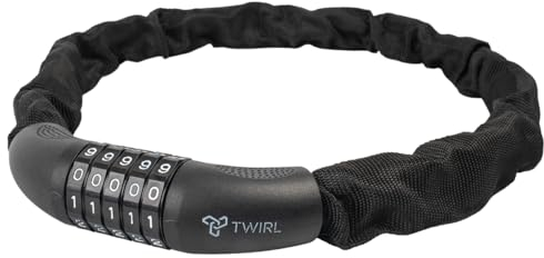 TWIRL Kettenschloss, Zahlenschloss, Stahl, schwarz