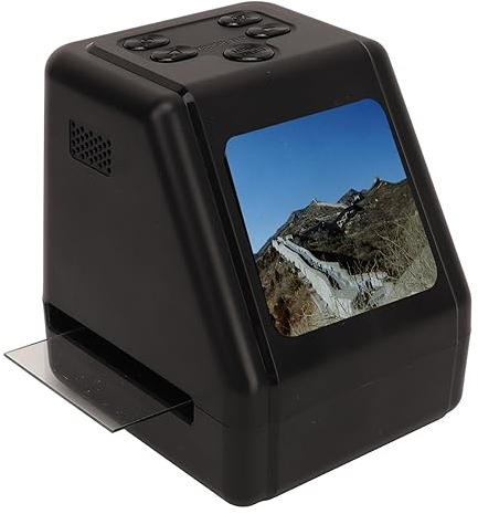 Annadue Escáner de Película, Escáner de Diapositivas de Pantalla de 2 Pulgadas, Convierte 135 126 110 Diapositivas de 8 Mm en Escáner de Negativos Fotográficos Digitales JPG de 22 MP