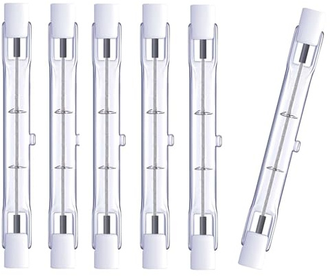 Mofomo R7S Halogen Bulb 78mm 80W 230V, Pack of 6 Halogen Rod R7S 78 mm, J78 Halogen Light Bulb, 78 mm, Dimmable, Warm White 2700K