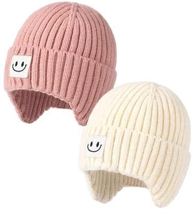 FURTALK Baby Beanie Toddler Winter Warm Hat Infant Soft Fleece Lined with Earflap Cute Knit Kids Caps
