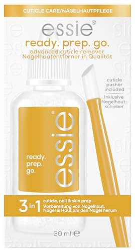 Essie ready.prep.go. – professionelles 3-in-1 Nagelpflegeset mit Nagelhautentferner und wiederverwendbarem Nagelhautschieber für perfekte Nägel, 30 ml