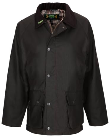 Romneys Chaqueta de cera Chestnut – Chaqueta de exterior de algodón encerado, resistente al agua y al viento, ideal para equitación, ciclismo y ocio (DE/NL/SE/PL, alfanumérica, L, Regular, Marrón