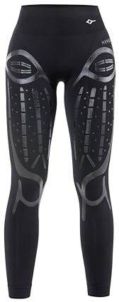 FLOKY Hyper Woman Leggings biomeccanico. Multisport. Leggings specifico per Donna a Compressione Graduata. Migliora la stabilità Muscolare. Accelera Il Recupero Post Allenamento. Nero. S/M