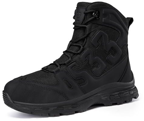 Botines de los hombres militares tácticos botas de combate transpirable desierto botas, Negro , 43 EU