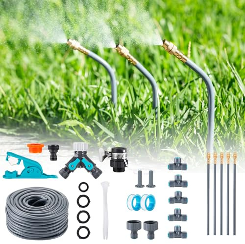 Système d'irrigation automatique de jardin à 360° - Avec contrôle précis du débit - Système d'arrosage - Système de refroidissement pour serre, parterre surélevé, terrasse, plantes en pot de balcon (5