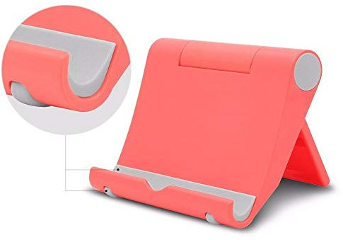 REALMAX® Universal Adjust Portable Tablet Stand Holder for iPad 3/4/Mini Kindle iPhone 5 5C 5S 6 6 Plus Samsung Nokia HTC LG (Pink)