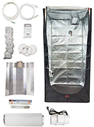 Weedness Growbox Complete Set 1000 Watt Basic Anbau - Grow-Box 150x150x200 Homebox Grow-Set Growing Tent Growschrank Grow Tent