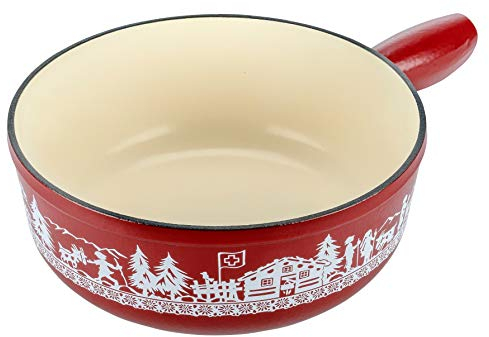 KUHN RIKON Fondue au fromage Caquelon Fonte de fer Alpage, fonte, induction, émaillé, 24 cm, rouge