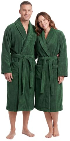 Graphic Impact Ltd Unisex Bathrobe Towelling Super Soft Bath Wrap Housecoat Spa Gym Shawl 100% Egyptian Cotton Terry Plain Bathrobe