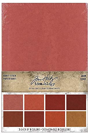 Tim Holtz Kraft-Stock Stack Craft and Hobby, Warm, 8 Colors/3 Each 24,TH94112