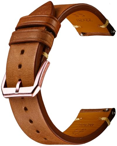 REZERO Cinturini Rilascio Rapido per Orologio, Cinturino in Pelle di Vitello, Cinghie, Fasce per Orologio, Bracciale Orologio in Pelle Morbida per Uomo Donna 18mm, 19mm, 20mm, 21mm, 22mm, 23mm, 24mm
