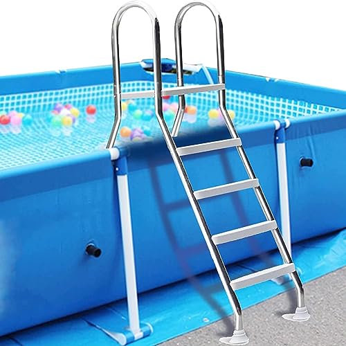 BOTOWI Swimming Pool Ladder, 304 Stainless Steel Ladder for Above Ground Pool, 33/43/52 Inch, Heavy Duty, Non-Slip Ladder,Max Load Capacity 500 Lb Ladders,4 Step Ladder