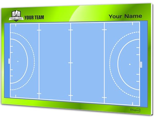 Lavagna Tattica per Portiere di Hockey su Prato. Personalizzata con Nome, Logo o Club. Doppia Faccia, Pennarelli Cancellabili a Secco. 35 x 24 cm