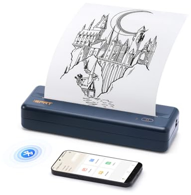 iDPRT Portable-Printer Wireless for Travel, 300DPI Inkless-Thermal-Small-Printers for Home Use, Office, Vehicles, Mobile Bluetooth Printer Supports 8.5 x 11 US Letter, for Smartphone & PC,MT890