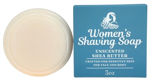 Women's Unscented Shea Butter All Natural Shaving Soap – Ideal for Sensitive Skin, Long Lasting, and Perfect for Shaving Legs – Moisturizes and Rehydrates Skin