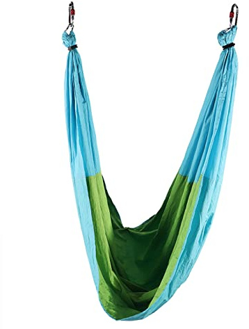 Mrisata Aerial Yoga Swing 6 Handles, Home Flying Yoga Swing,Aerial Yoga Hammock Trapeze Ultra Strong Antigravity Yoga Hammock for Improved Yoga Inversions (Sky blue and fruit green)