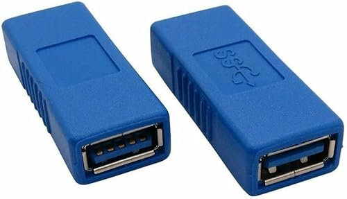 Generic 2-Pack USB 3.0 Female to Female Adapter, USB 3.0 Female to Type A Female Coupler, High Speed Data Transfer, Plug and Play, Compact, Ideal for Printers, External Hard Drives, Keyboards