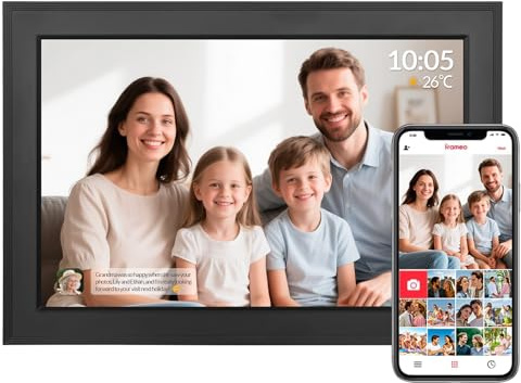 Bestrip Digital Photo Frame,10.1 Inch Frameo WiFi Electronic Picture Frame,1280x800 HD IPS Touch Screen,32GB Memory,Auto-Rotation,Share Photos &Videos,Birthday Gifts for Women/Men.