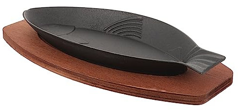 DONFAMDS Sartén Para Barbacoa De Pescado 30.5x13.5cm Bandeja Antiadherente De Hierro Adecuado Para Cocción Interiores y Exteriores Resistente Al Desgaste Para Asar y Servir Pescado