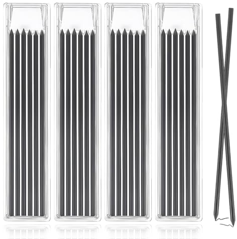 JUGUTA Minas De Lápiz De Carpintero, 24 Pcs Recambios De Lápiz De Marcado, Reemplazos Recargas De Lápiz De Construcción Mecánica De Orificio Profundo Sólido De 2,8 Mm Para Marcado De Carpintero