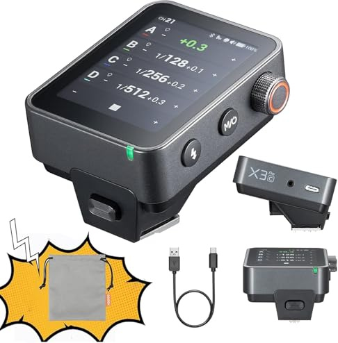 Godox X3Pro C Déclencheur Flash sans Fil TTL 2.4GHz sans Fil avec Écran Tactile HSS TCM Modes Auto/Manuel/Multiple Prend en Charge Le Contrôle par Application (X3Pro C)
