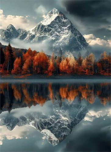 Puzzle 100 Pieces Lac Forêts Montagne, Jeux éducatif Défi Jouets Puzzles Classiques, Parfaitement Emboîtable Lettres au Dos, pour Vous Faciliter Le Travail pour Hommes Femmes Plus âgés 40 x 28 cm