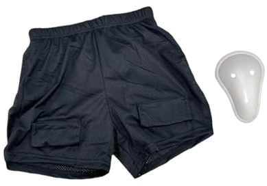 wueiooskj Jock Hockey Shorts Jock Pants ger komfort och funktionalitet när du spelar ishockey på rinken Lättanvända isskydd Shorts Skyddsskydd, med grenutskal, L