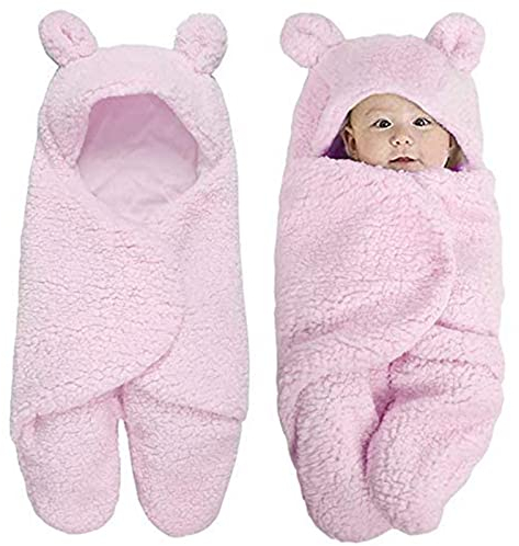 MUSUNFE Baby Swaddle Decke, Deal für Baby, Ultra-Soft Plüsch Essentiell für Säuglinge 0-6 Monate -Jungenzubehör und Neugeborene Registrierung, Perfektes Baby Girl Duschgeschenk (Rosa)