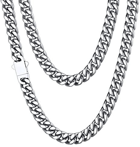 ChainsHouse Halskette Herren Edelstahlkette Panzerkette 56cm Kette ohne Anhänger Kette 7mm breit Kette Männer Schmuck