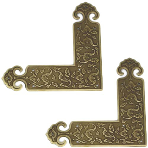 2 PCS Antique Brass Box Corner Protector Furniture Bumper for Fireplace Table Stair Cabinet Edge Safety Guard Decortation,2.5cmbc (2.5cmbl)