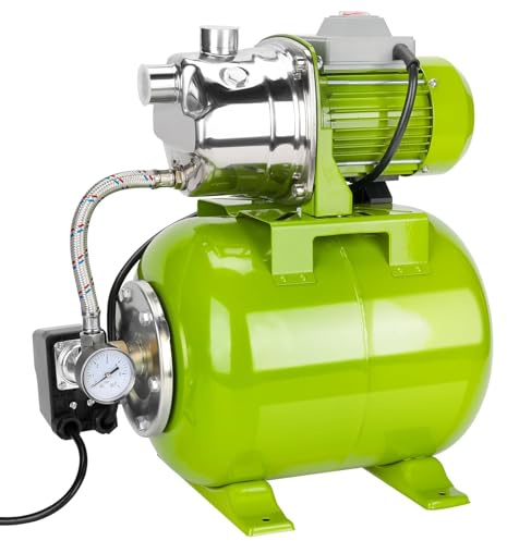 1HP Shallow Well Pump with Pressure Tank, 115V, Stainless Steel Irrigation, Automatic Water Booster Jet Pump for Home, Garden, and Lawn Use – Reliable Water Supply Solution