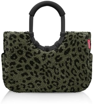 reisenthel loopshopper M teddy leo olive – Stabile Tasche mit praktischen Fächern aus recycelten PET-Flaschen – Eleganz beim Einkaufen, viel Funktion inklusive!