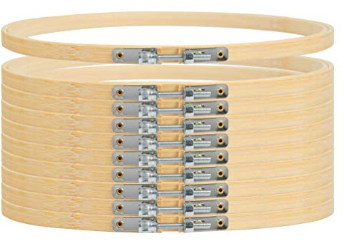 DODUOS 10 Pezzo Telaio Ricamo 20 cm, Bamboo Cerchio Cerchi da Ricamo in Legno per Punto Cerchio per Ricamo, Telaio da Ricamo in Legno per Ricamo per Fai da Te Arte Artigianato
