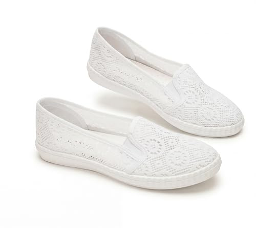 GLAMORA Scarpe Donna Traforate Leggere Traspiranti Slip on Stringate Scarpa Bassa Estiva Maglia Rete Comfort Mocassino Ballerina Sneakers Senza Tacco Flessibili Antiscivolo Casual