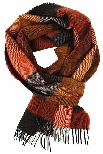 Sciarpa di lana di volpe rossa Sciarpa invernale Sciarpa da uomo Morbida e calda lana di moda alla moda Made in Germany (marrone arancione, 190 x 29 cm)