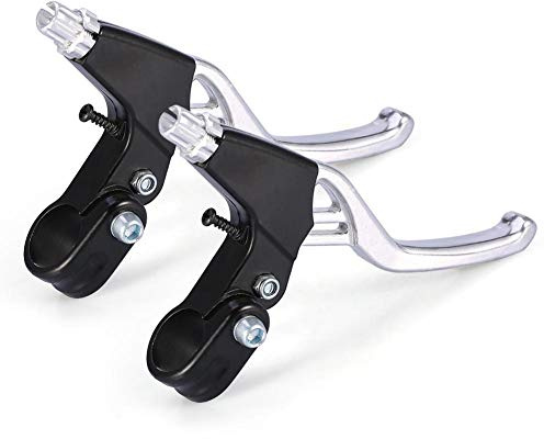 Tbest Leviers De Frein Vélo en Alliage D'Aluminium - Poignée Frein VTT, Bremshebel Silber Paar - 1 Paire