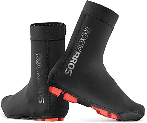 ROCKBROS Cycling Shoe Covers Warm Bike Shoe Cover Warmer Water Resistant Windproof Bicycle Overshoes for Mountain Road Bike Shoes M Black