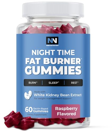 Night Time Fat Burner Gummies, Sleep Support & Weight Loss Supplement | Slimming Hunger Suppressant & Metabolism Booster, Shred Belly Fat While You Sleep | Nighttime Diet Gummies for Women & Men 60ct