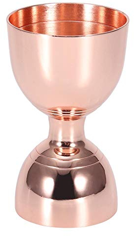 Jigger de cóctel doble de acero inoxidable de 30/60 ml, Jigger de medición de barra Jigger de medida de tiro para bares, hoteles, cafeterías, familias (oro rosa)