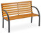 Relaxdays Gartenbank, 2-Sitzer, Hartholz Streben, Stahl, Outdoor, Balkon & Terrasse, Bank, HBT 84 x 122 x 60 cm, Natur, 10036067