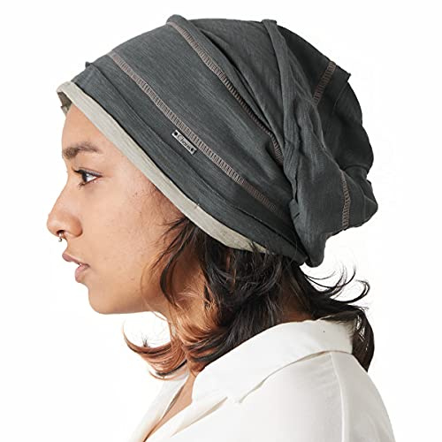 CHARM Slouchy Cotton Summer Beanie Hat, Dark Grey