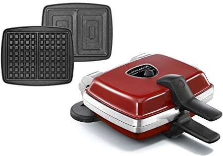 Gofrera Super 2 rojo Antiadherente - multifuncional para gofres y sándwiches