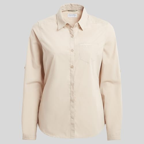 Craghoppers Damen Kiwi Ii Langarmshirt Hemd, Desert Sand, 38 EU