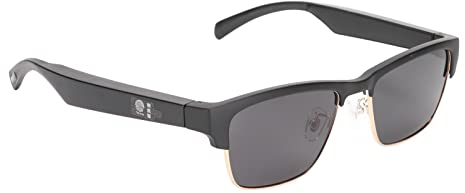 Dilwe Audio Sonnenbrille mit Open Ear Kopfhörer, Bluetooth 5.0 Sonnenbrille HiFi Stereo Polarisierte Linse wasserdichte Smart Glasses für Smartphone oder PC(Goldener Rahmen)