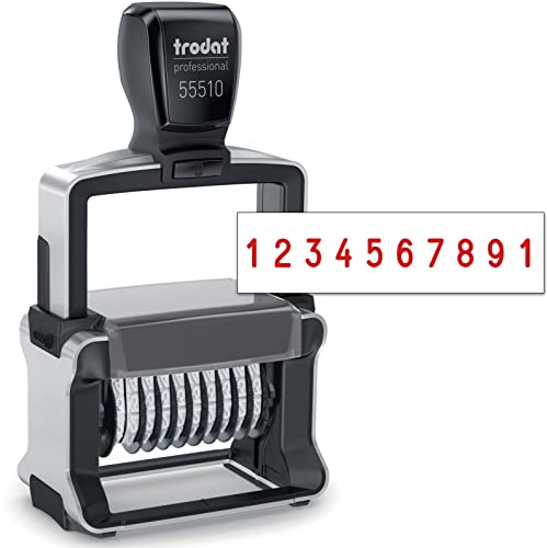 Rubber Stamp Creation Heavy Duty Numberer, 10 Digit Self-Inking Numbering Stamp 5mm Character Height