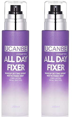 UCANBE Spray Fixateur de Maquillage 2 Bouteilles - Fixateur Maquillage Spray Mat Transparent Longue Durée - Setting Spray Contrôle de L'huile