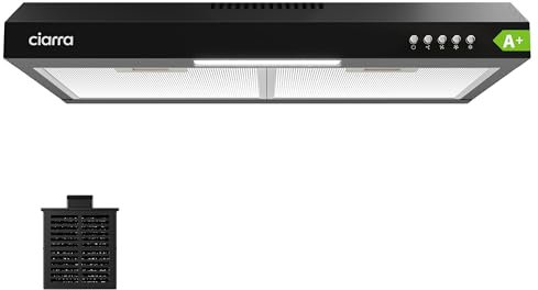 CIARRA A+ Dunstabzugshaube Unterbau 60 cm Umlufthaube 3 Leistungsstufen Integrierte Unterschrank Unterbauhaube mit CBCF009 Kohlefilter